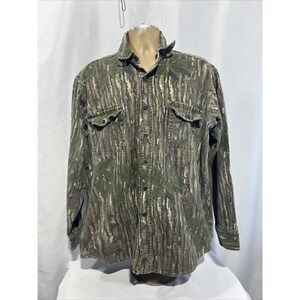 Vintage Deerskin Flannel Shirt Mens XL Realtree Camo Shirt Jacket USA